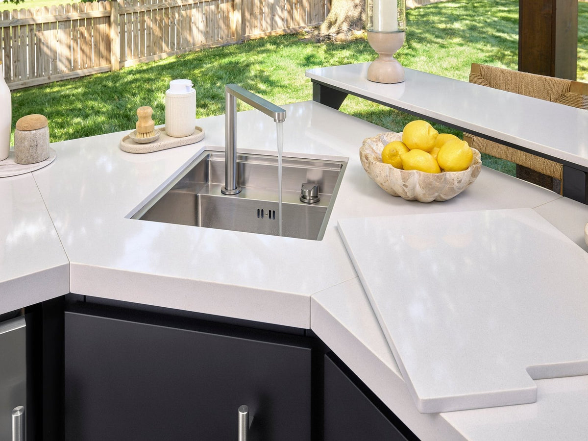 Emory Corner Outdoor Kitchen Island and Bar – Left