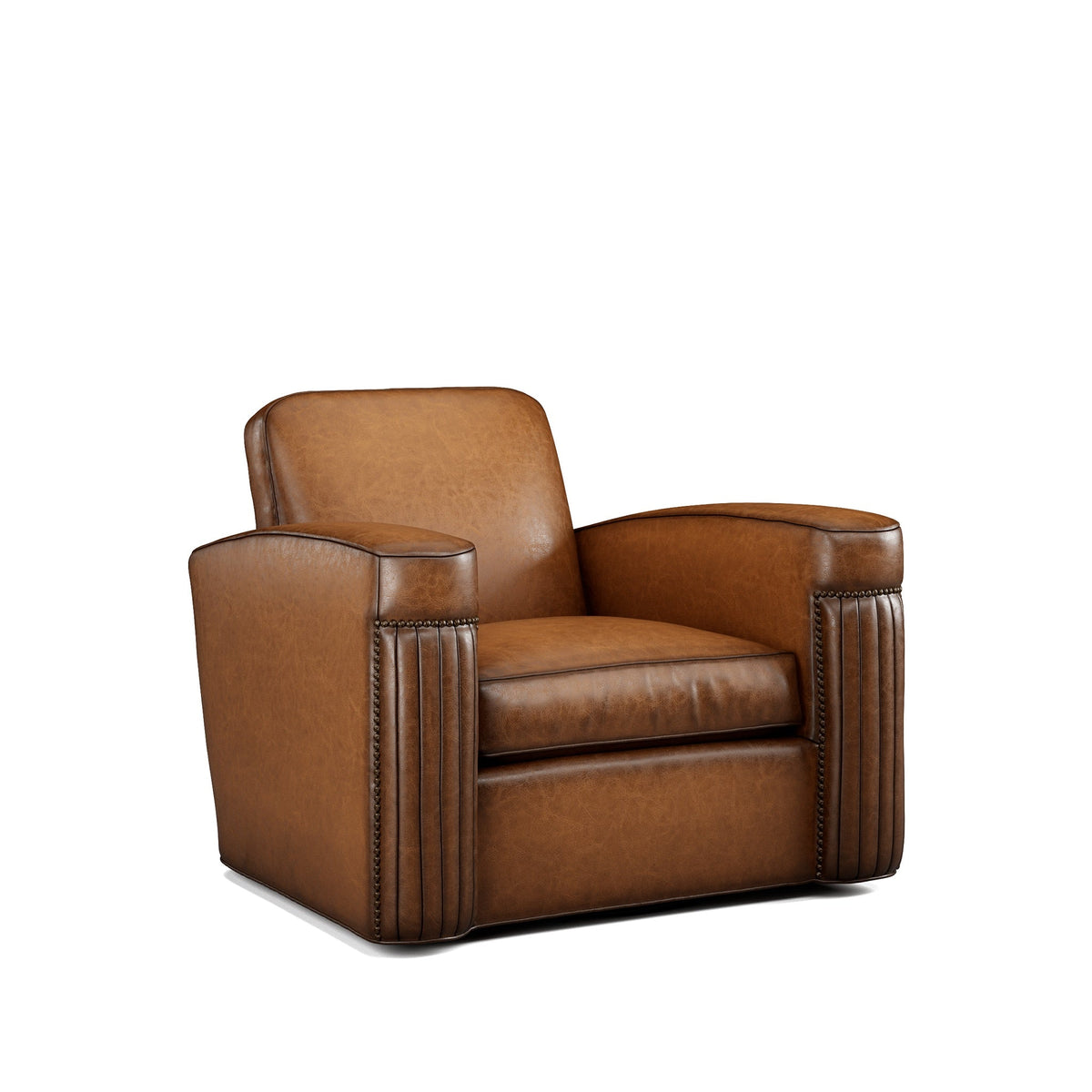 Jacques Leather Swivel Chair - Prioka