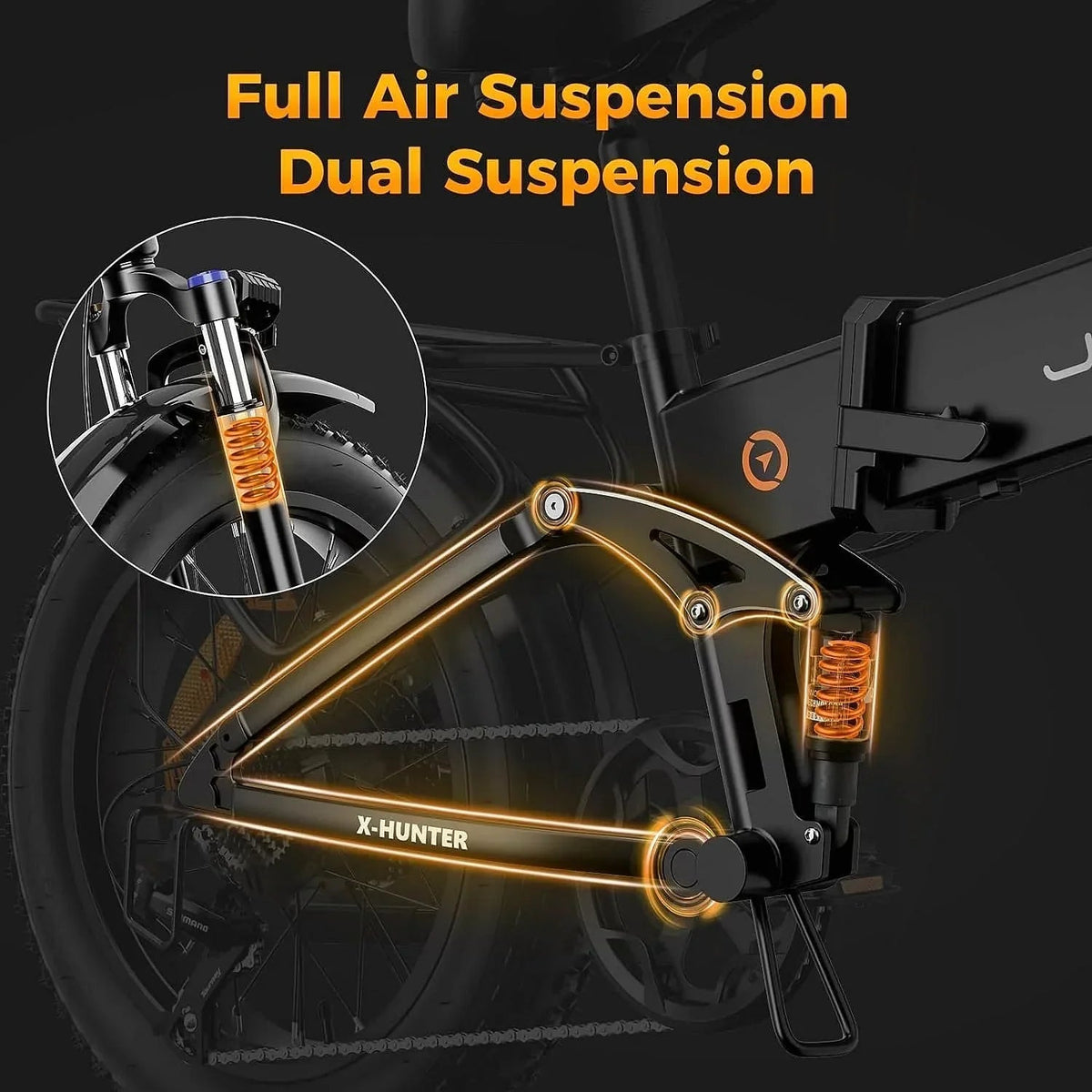 Jasion X-Hunter Folding Fat Tire Electric Bike with Full Suspension - Prioka