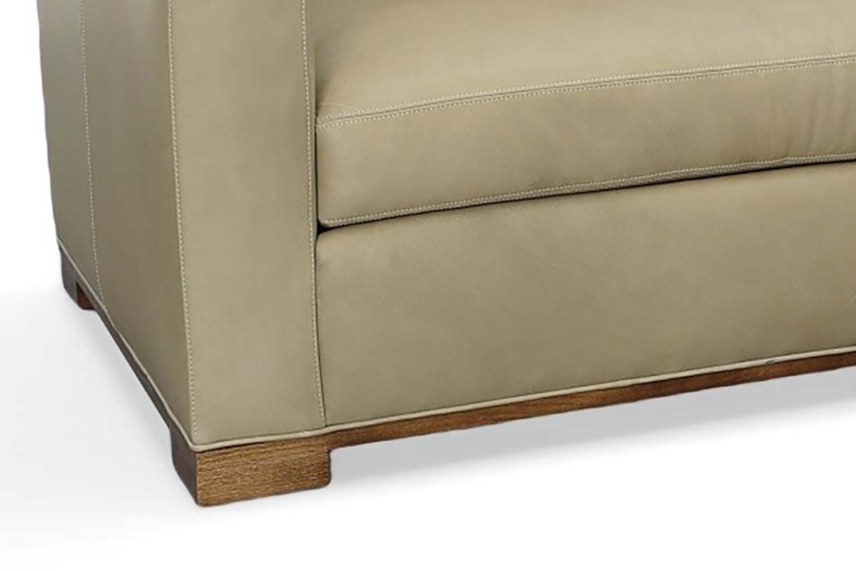 Jasper Bench Seat Track Arm Leather Sofa Or Sleeper Sofa - Prioka