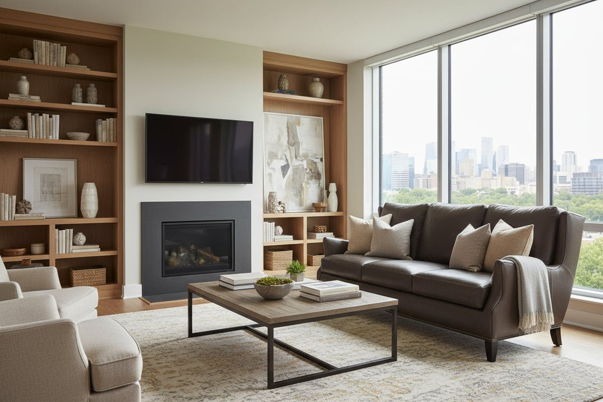 Kenilworth 84 Inch Wingback Leather Sofa - Prioka
