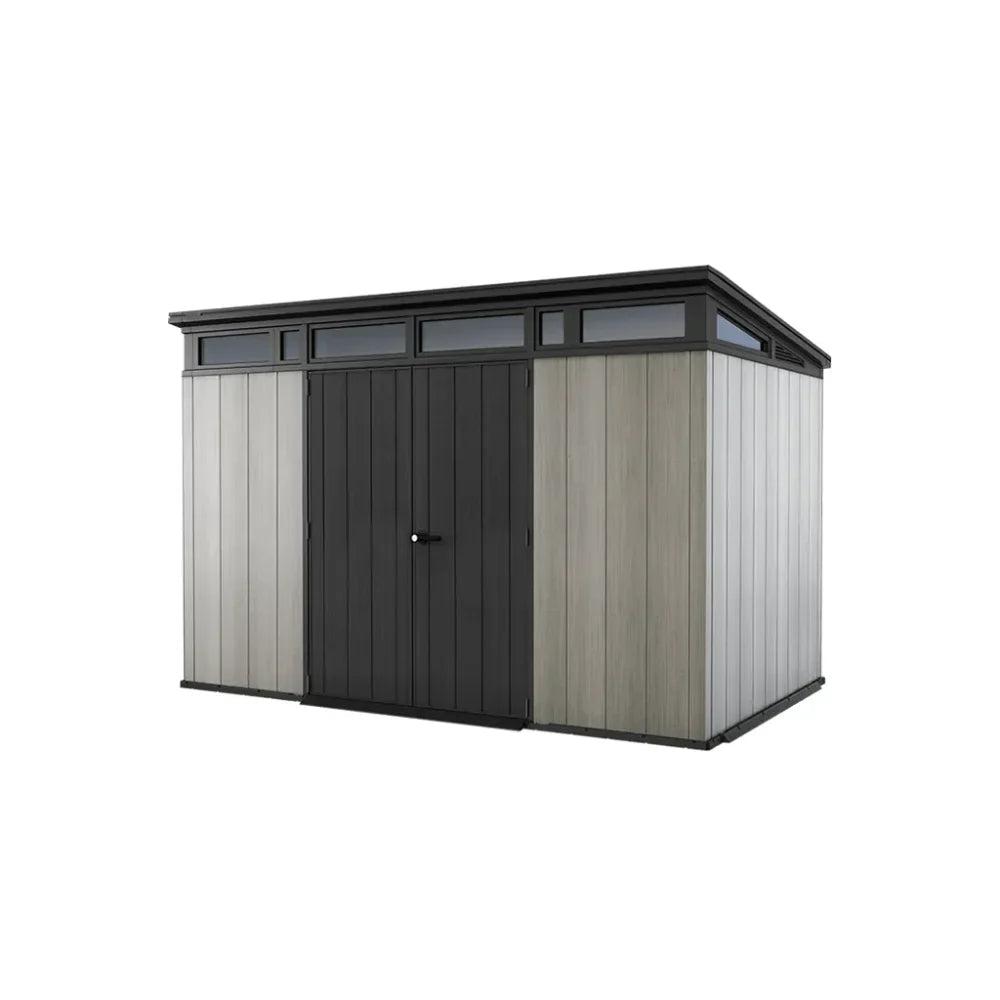 Keter Artisan 11×7 ft Grey Resin Steel-Reinforced Storage Shed - Prioka