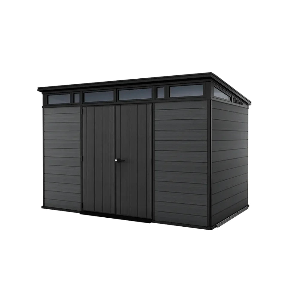 Keter Cortina 11×7 ft Resin Storage Shed, Graphite - Prioka