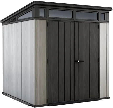 Keter Outdoor Storage Sheds, for House, Patio & Yard, Plastic Resin, Artisan, 7×7 Ft, Gray - Prioka