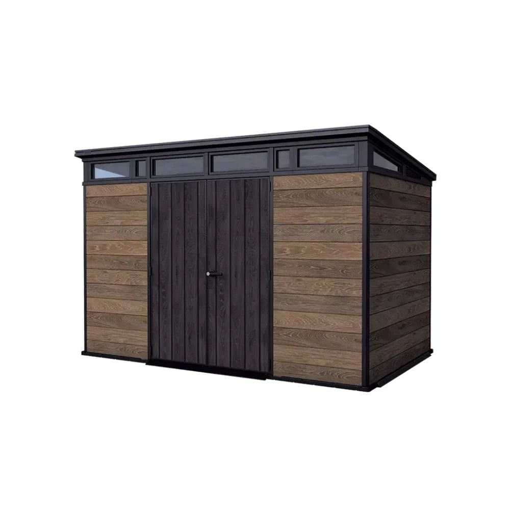 Keter Signature Storage Shed, Walnut Brown, 11×7, Resin Steel Reinforced - Prioka