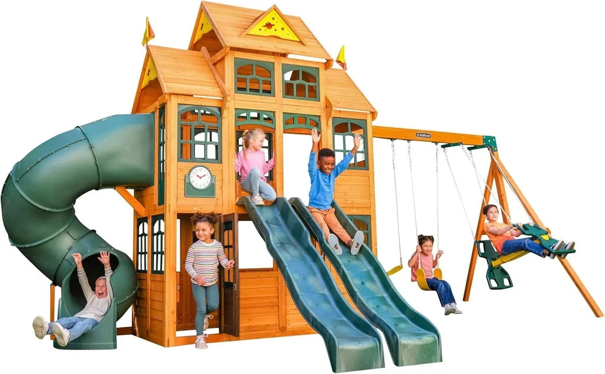 KidKraft Falcon Ridge Wooden Swing Set/Playset - Prioka