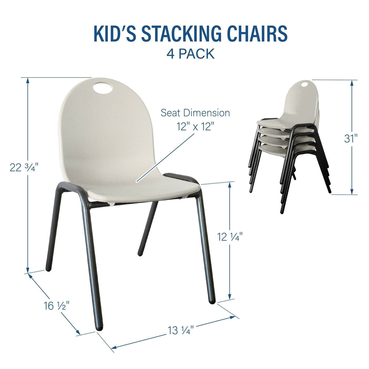 Kid's Stacking Chairs-4 Pack - Prioka