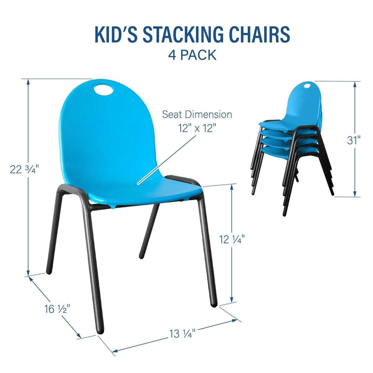 Kid's Stacking Chairs-4 Pack - Prioka