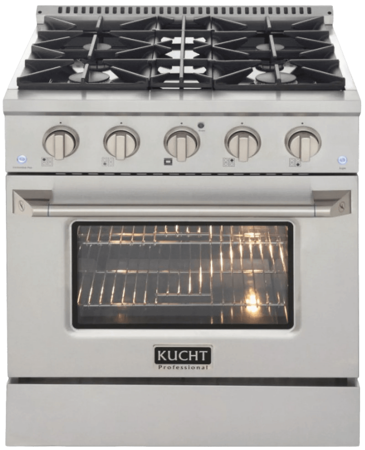 Kucht Professional 30-Inch 4.2 cu. ft. Gas Range with Convection Oven in Titanium - Prioka
