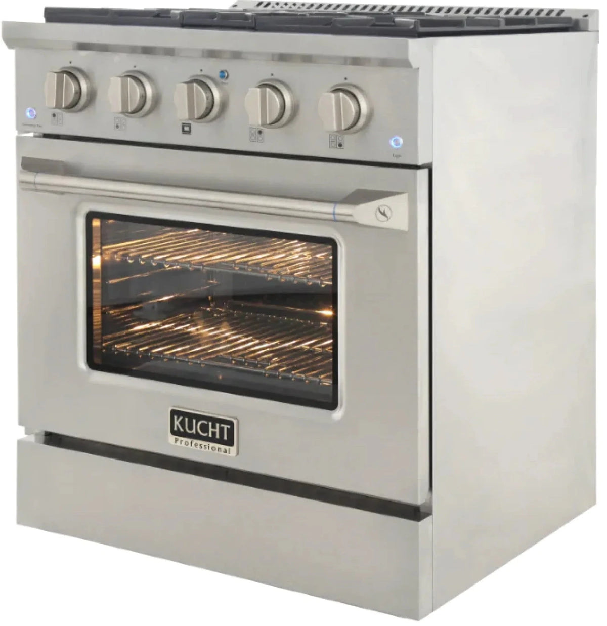 Kucht Professional 30-Inch 4.2 cu. ft. Gas Range with Convection Oven in Titanium - Prioka
