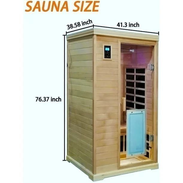 KUNSANA Far infrared sauna room,One person size, Hemlock Wooden Far Infrared Sauna for Home - Prioka