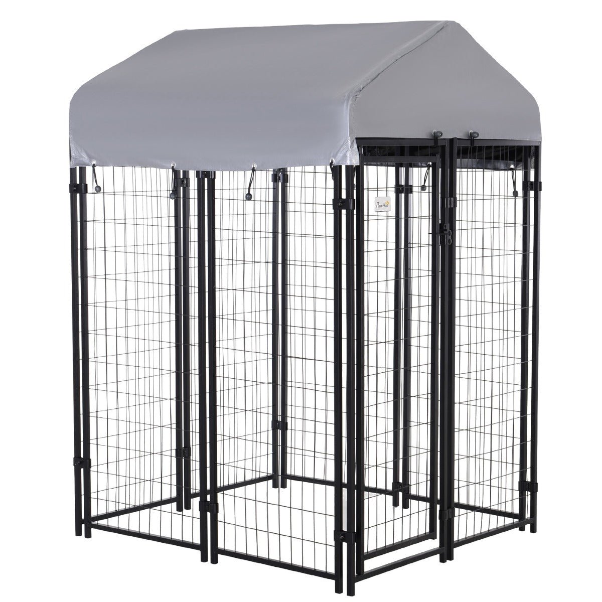 Large Outdoor Dog Kennel Galvanized Steel Fence with UV-Resistant Oxford Cloth Roof & Secure Lock 48" x 48" - Prioka