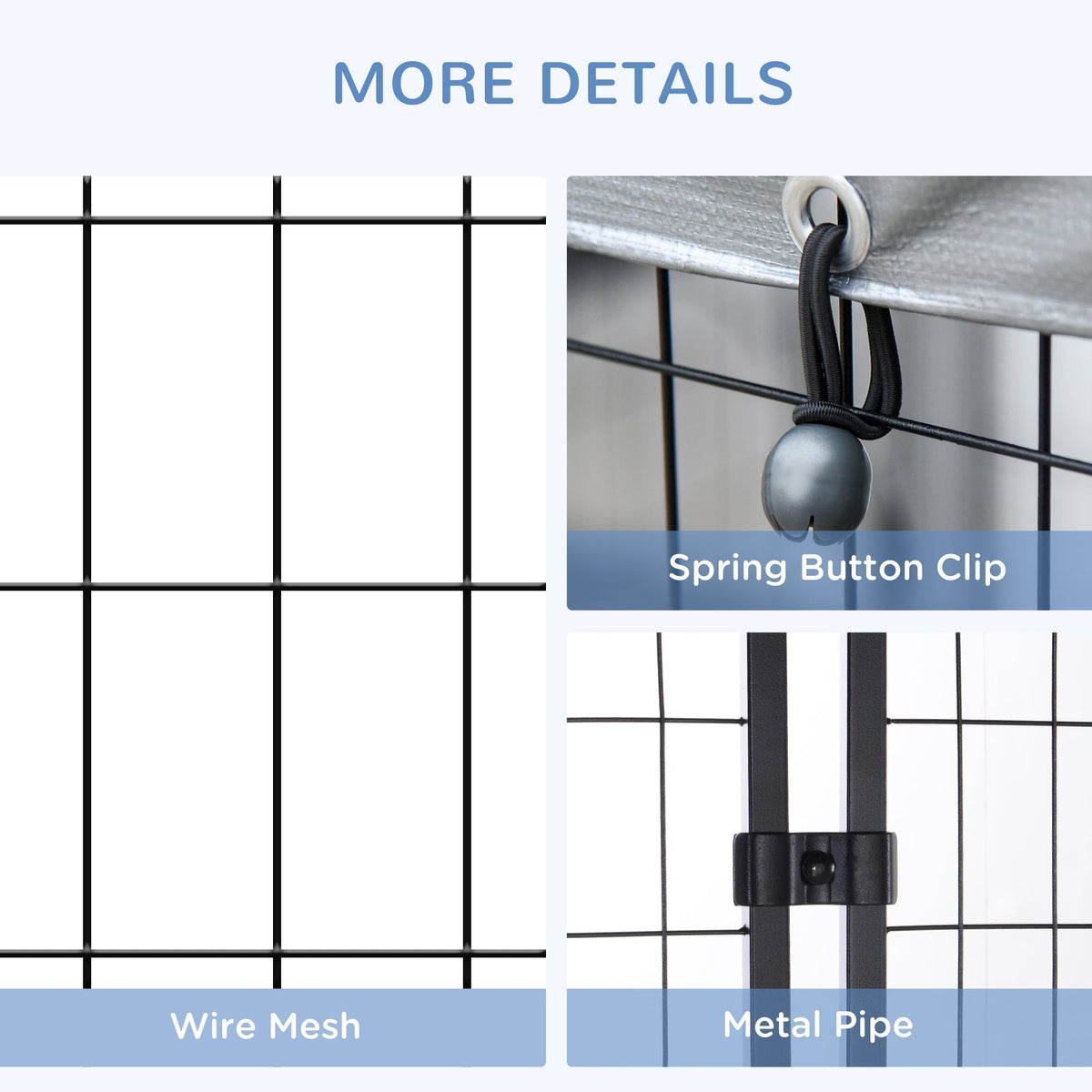 Large Outdoor Dog Kennel Galvanized Steel Fence with UV-Resistant Oxford Cloth Roof & Secure Lock 48" x 48" - Prioka