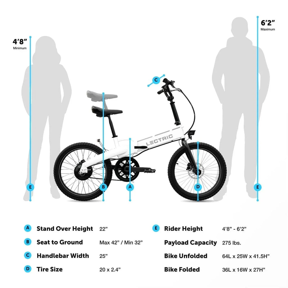 Lectric XP Lite 2.0 Long-Range Foldable Electric Commuter Bike, Arctic White - Prioka
