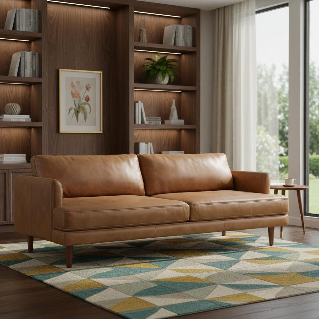 Lennox Leather Sofa – Brown - Prioka