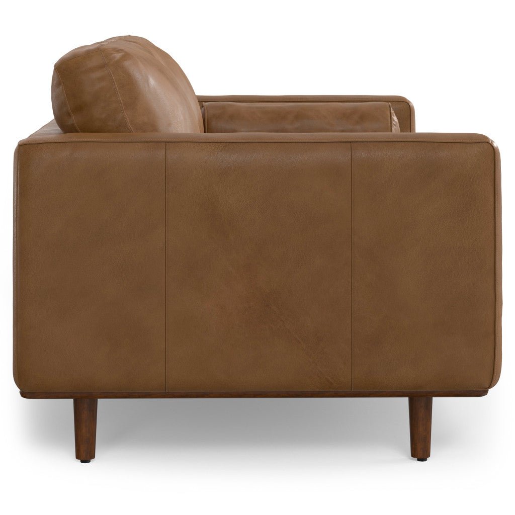 Lennox Leather Sofa with Ottoman – Brown - Prioka