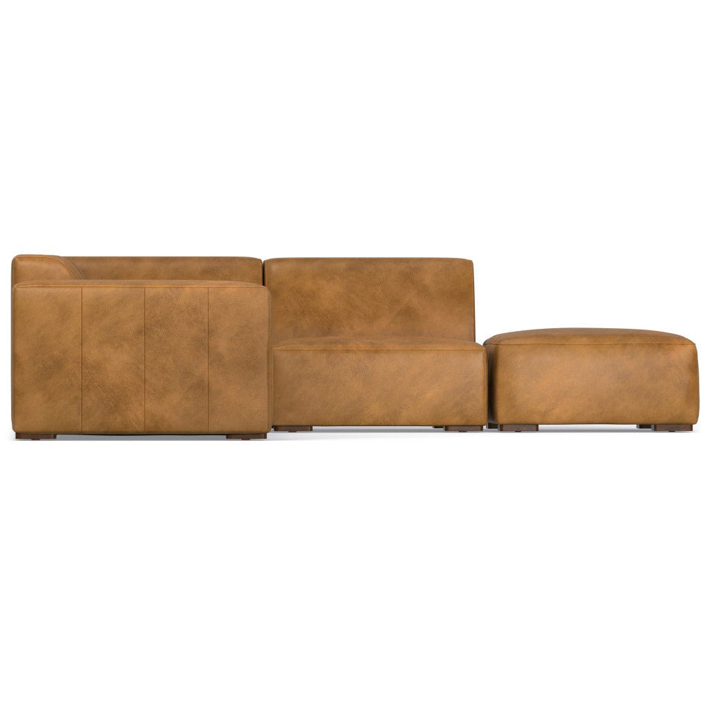 Lennox Leather Sofa with Ottoman – Sienna - Prioka