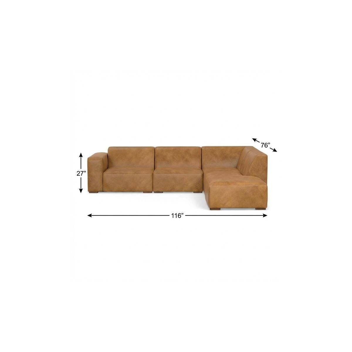 Lennox Leather Sofa with Ottoman – Sienna - Prioka