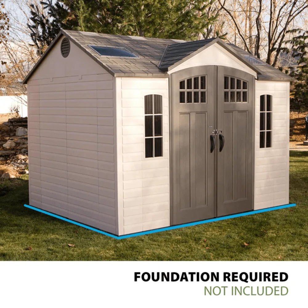 Lifetime 10 ft. x 8 ft. Outdoor Storage Shed, Gray - Prioka