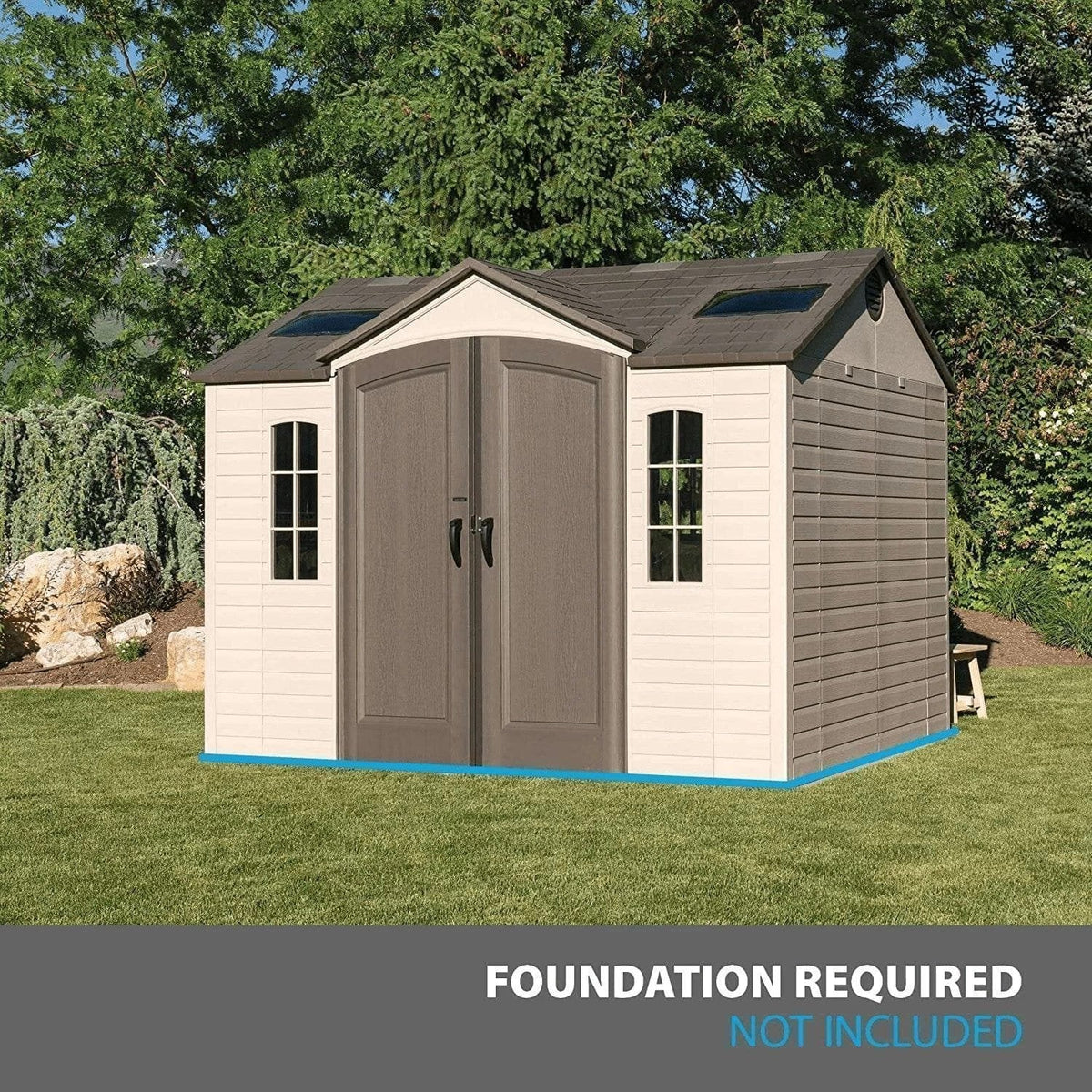 Lifetime 10′ x 8′ Outdoor Storage Shed with Carriage Doors Foundation and Installation Included. - Prioka