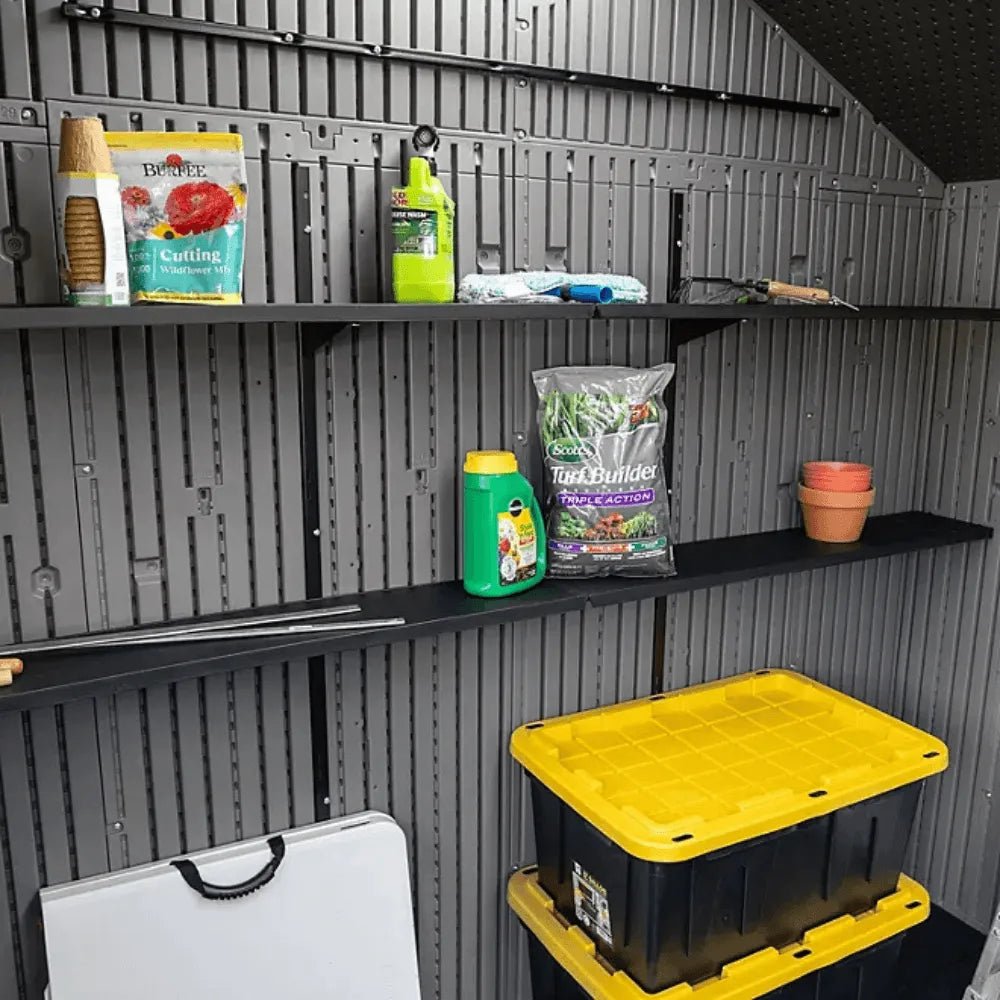 Lifetime 15 ft. x 8 ft. Dual Entry Outdoor Storage Shed, Gray - Prioka