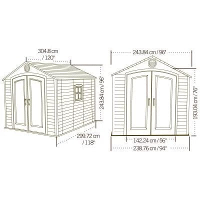 Lifetime 8 ft x 10 ft Garden Shed - Prioka