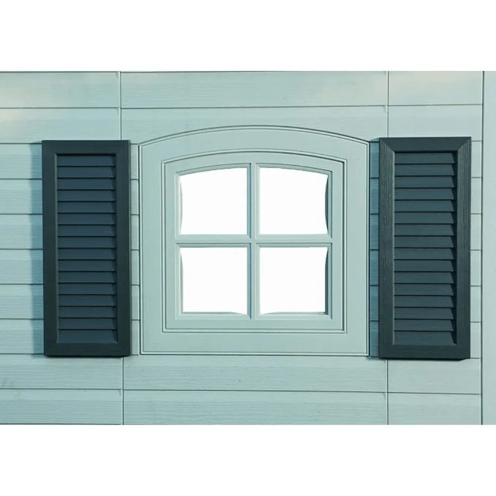 Lifetime 8 ft. x 10 ft. Outdoor Plastic Storage Shed with Floor and Windows (Model 60238) - Prioka