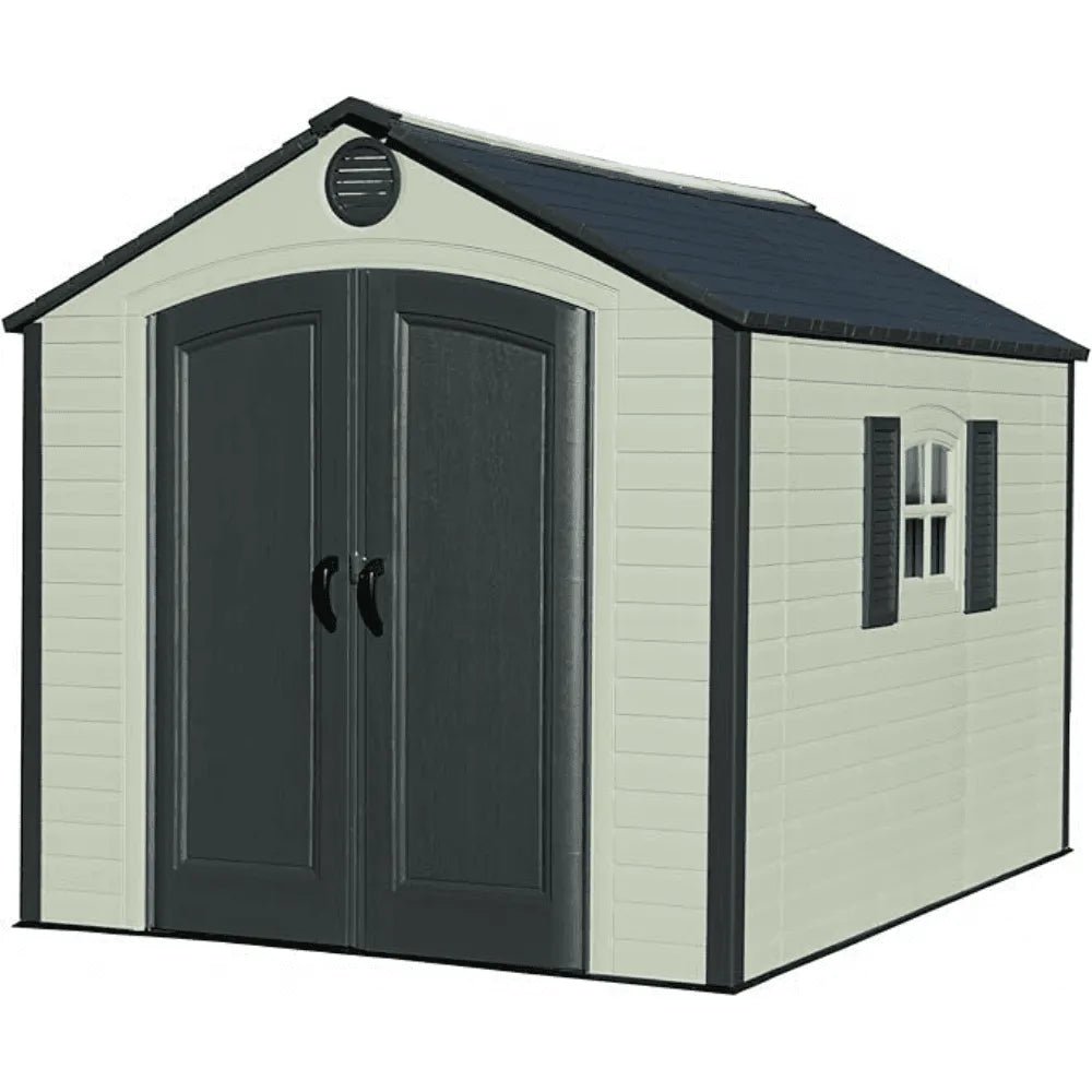 Lifetime 8 ft. x 10 ft. Outdoor Plastic Storage Shed with Floor and Windows (Model 60238) - Prioka