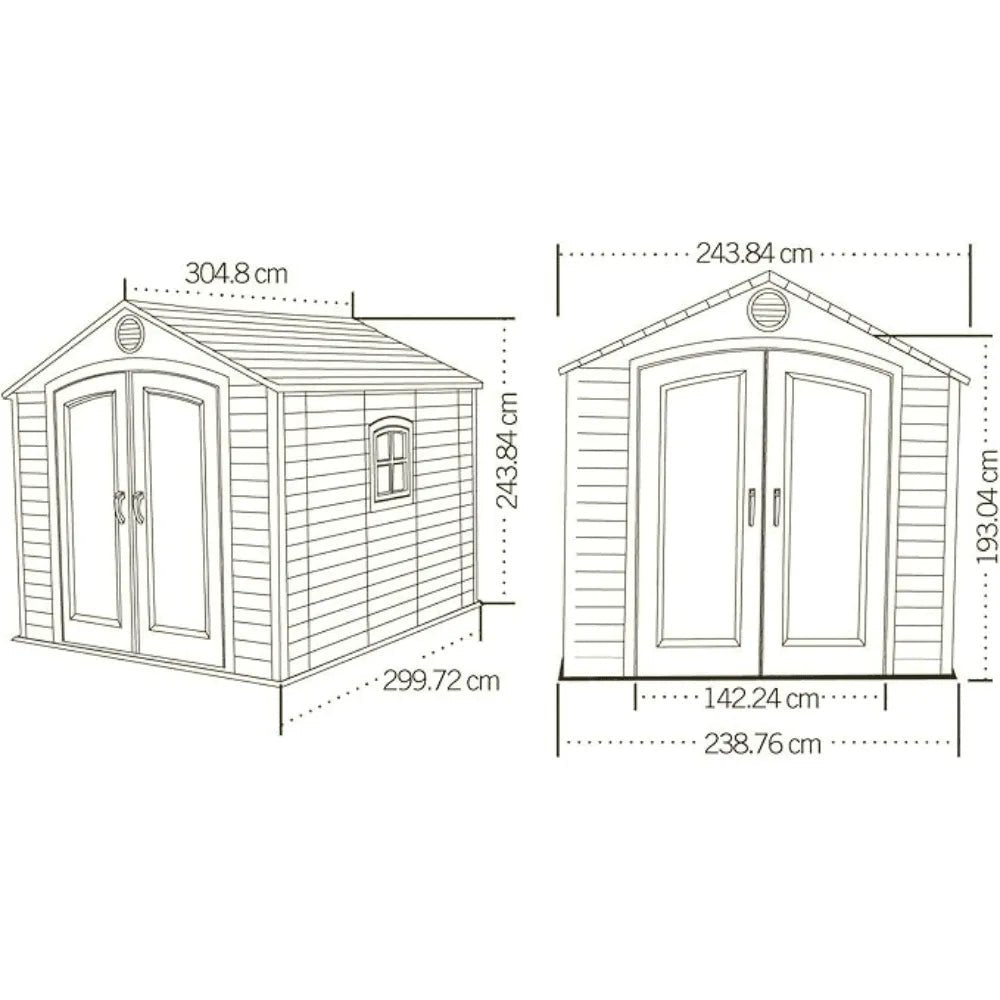 Lifetime 8 ft. x 10 ft. Outdoor Plastic Storage Shed with Floor and Windows (Model 60238) - Prioka