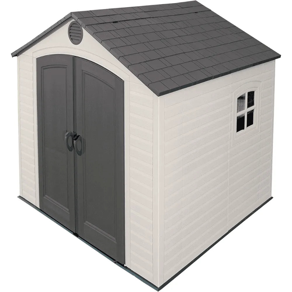 Lifetime 8 ft. x 7.5 ft. Rough Cut Outdoor Storage Shed, Light Brown - Prioka