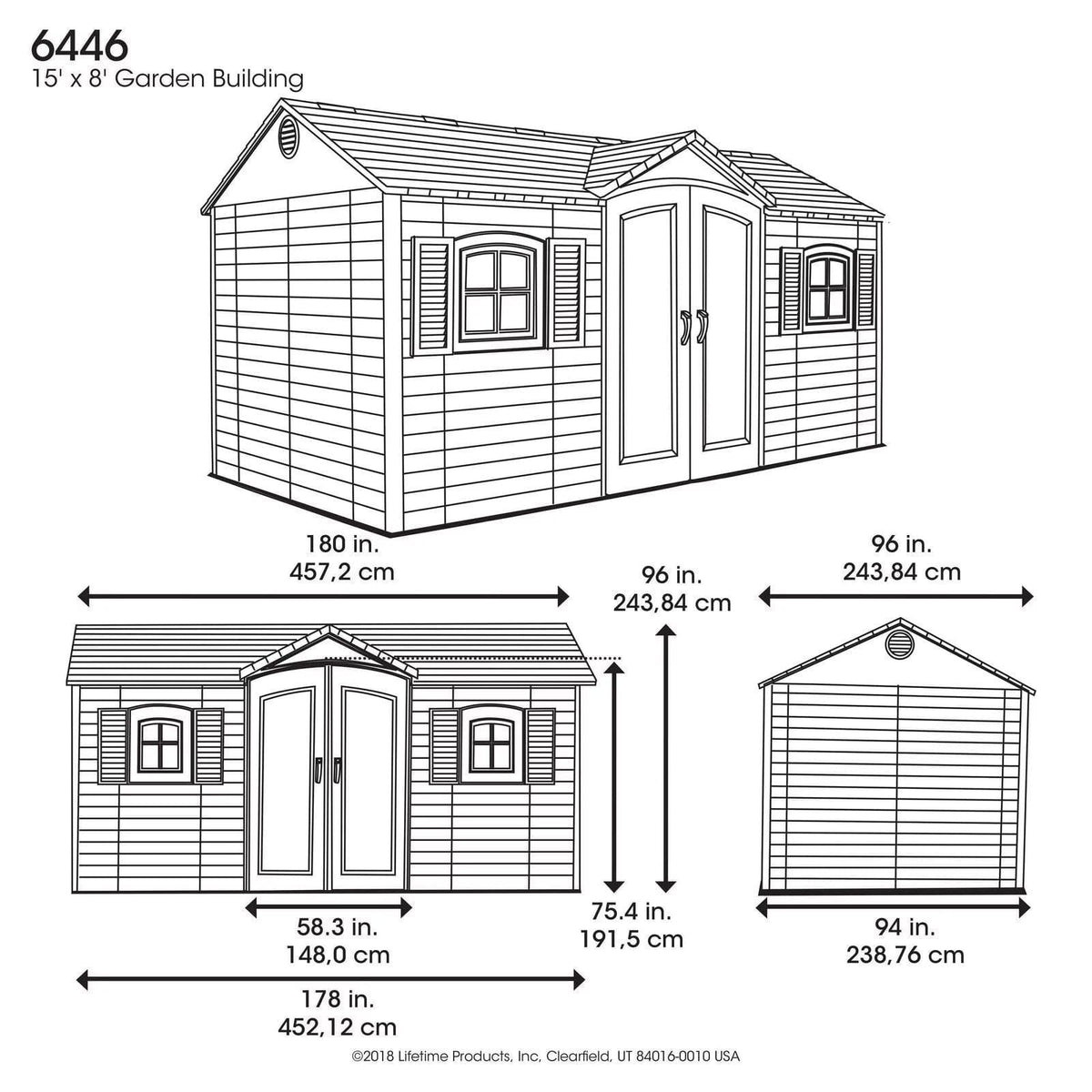 Lifetime Garden Shed – 15 ft. x 8 ft. - Prioka