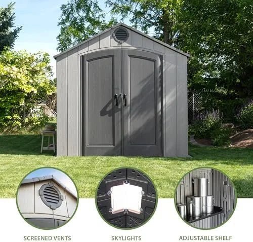 Lifetime Outdoor Storage Shed, 8 x 10 Foot, Grays - Prioka