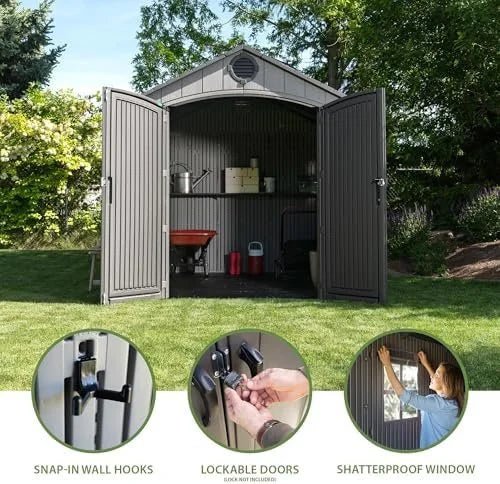 Lifetime Outdoor Storage Shed, 8 x 10 Foot, Grays - Prioka