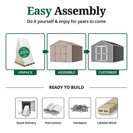 Little Cottage Co. Pre-Cut 12×12 Value Gable Shed Kits - Prioka