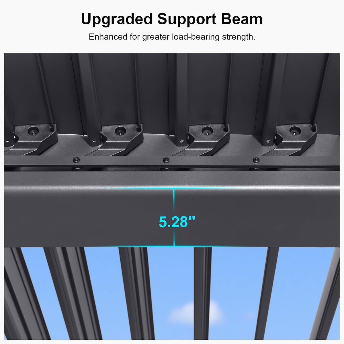 Louvered Pergola 10′ x 14′ Aluminum Pergola w/Independent Roof | 70 mph for stability, Reinforced beams add strength, Hidden drainage keeps dry, Independent louvers customize shade - Prioka