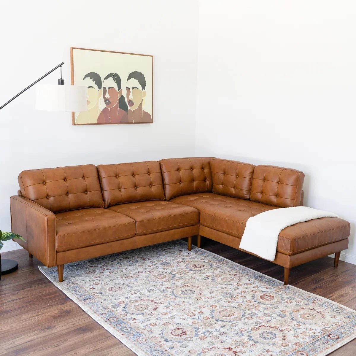 Lucco Top-Grain Leather Sectional - Prioka
