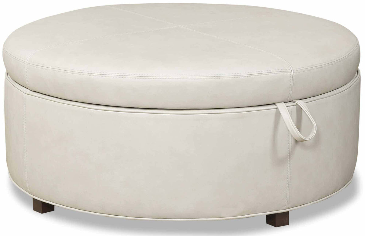 Lulu Leather Storage Ottoman - Prioka