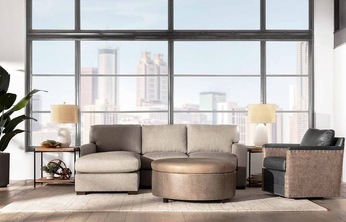 Lulu Leather Storage Ottoman - Prioka