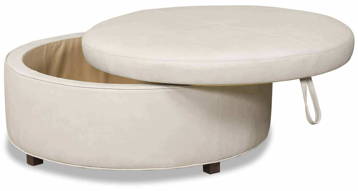 Lulu Leather Storage Ottoman - Prioka