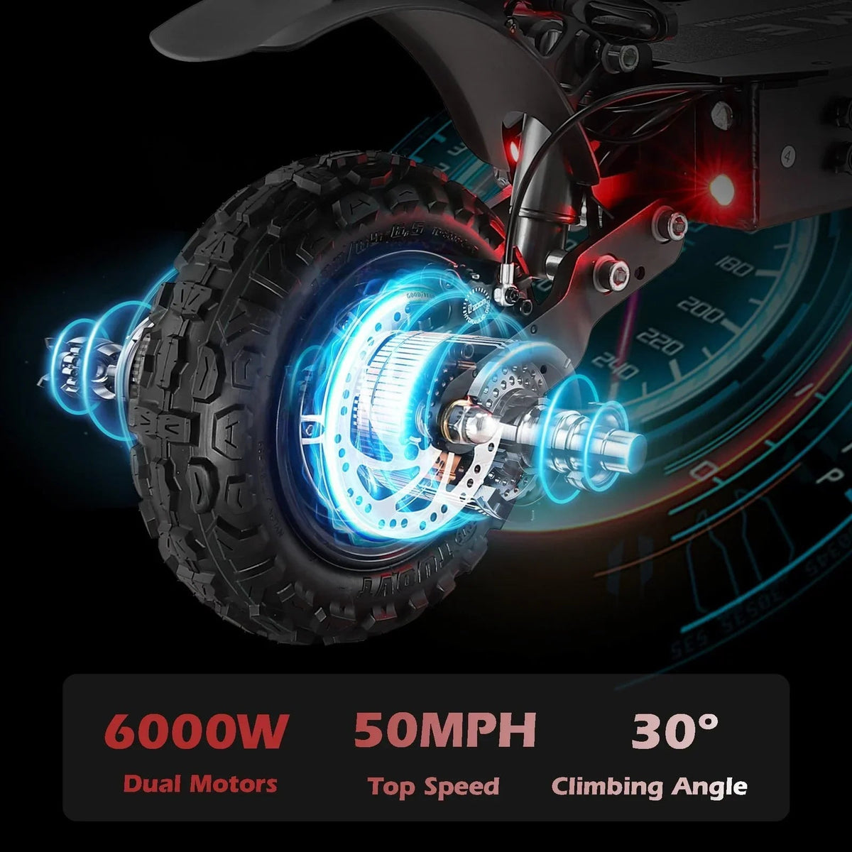 M YUME SCOOTER Y11+ Dual Motors 6000W 50 Miles Long Range and 50 mph Fastests Electric Scooters for Adults - Prioka
