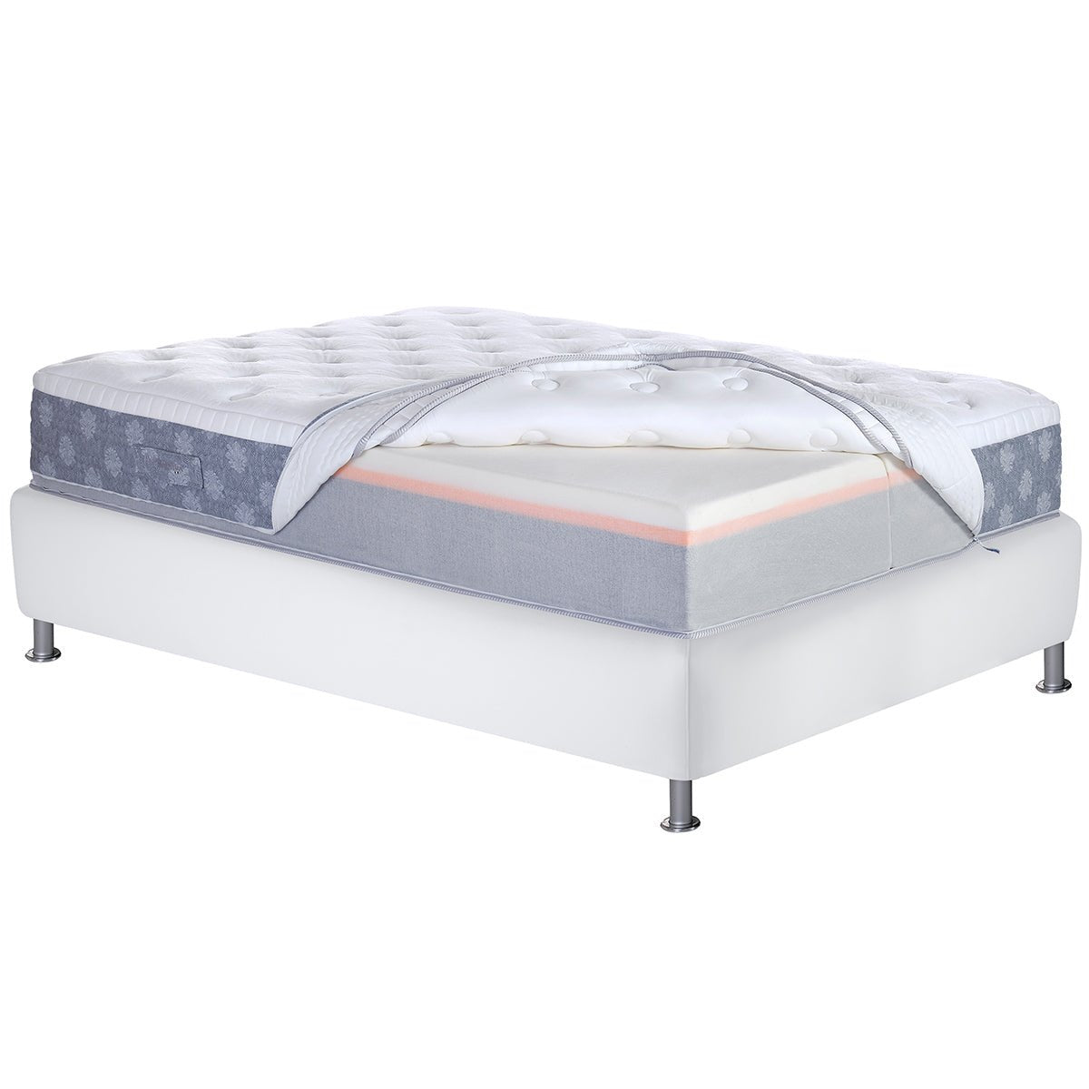 Magniflex Dolce Vita Dual 12-Inch Luxury Mattress – Innovative Dual Core Customizable Comfort with Memoform, Elioform, and Temperature-Regulating Outlast® Fabric - Queen - Floor Model - Prioka