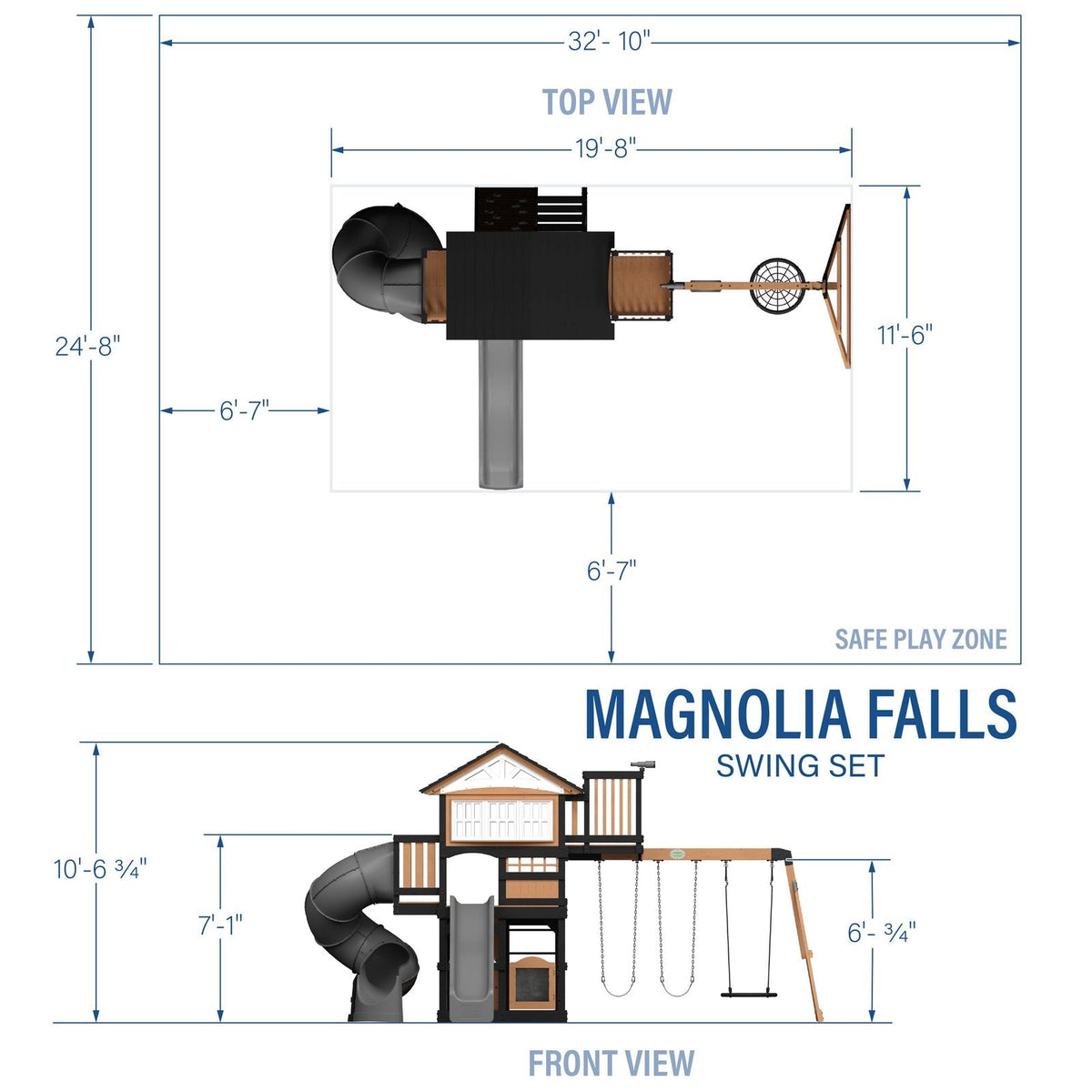 Magnolia Falls Swing Set - Prioka