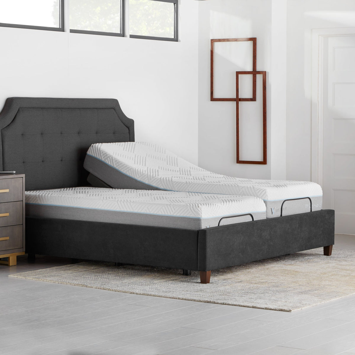Malouf E455 Smart Adjustable Bed Base - Independent Head & Foot Tilt - Prioka