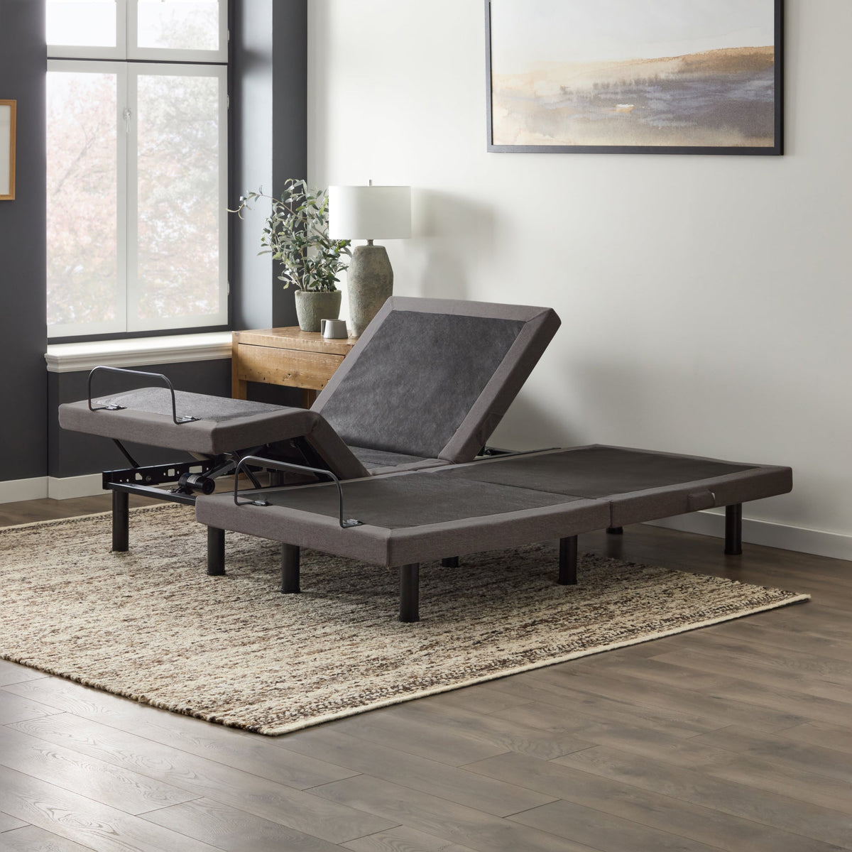 Malouf M455 Smart Adjustable Bed Base - App-Controlled with Massage - Prioka