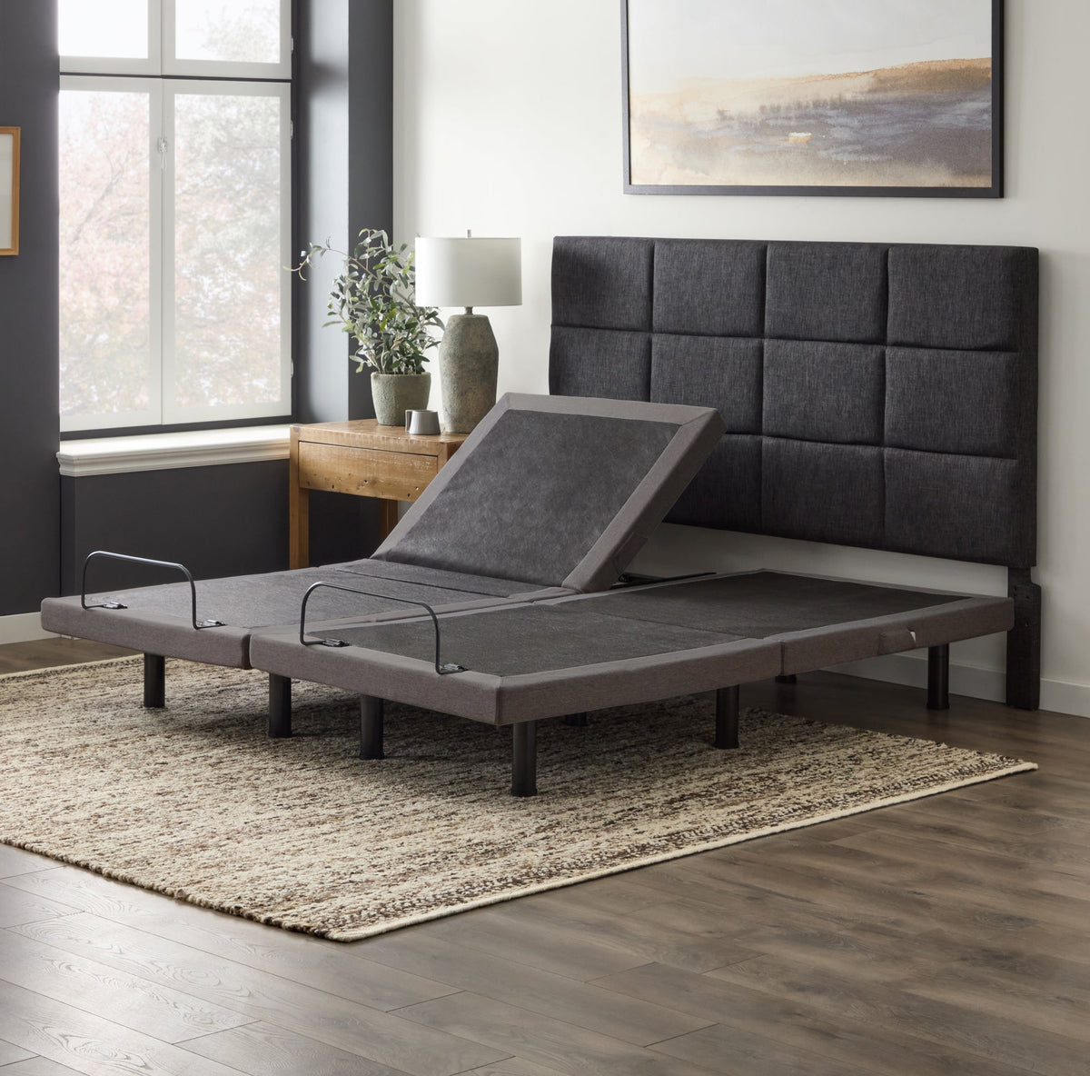 Malouf M455 Smart Adjustable Bed Base - App-Controlled with Massage - Prioka