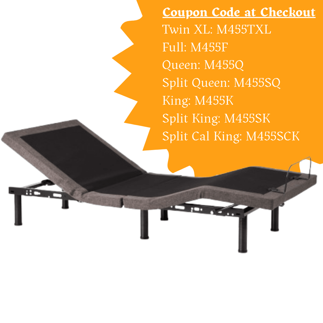 Malouf M455 Smart Adjustable Bed Base - App-Controlled with Massage - Prioka