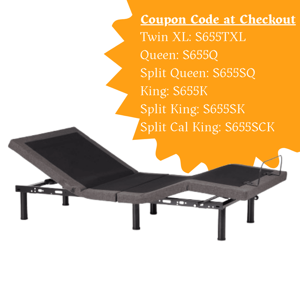 Malouf S655 Smart Adjustable Bed Base - Precision Head Tilt & Dual Massage - Prioka