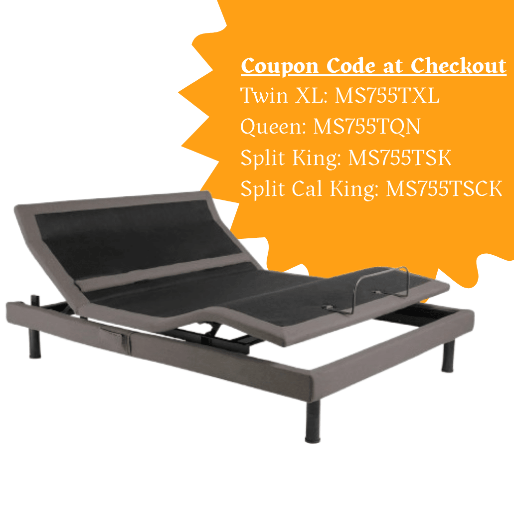 Malouf S755 Smart Adjustable Bed Base - Reach Assist™ & Lumbar Support - Prioka