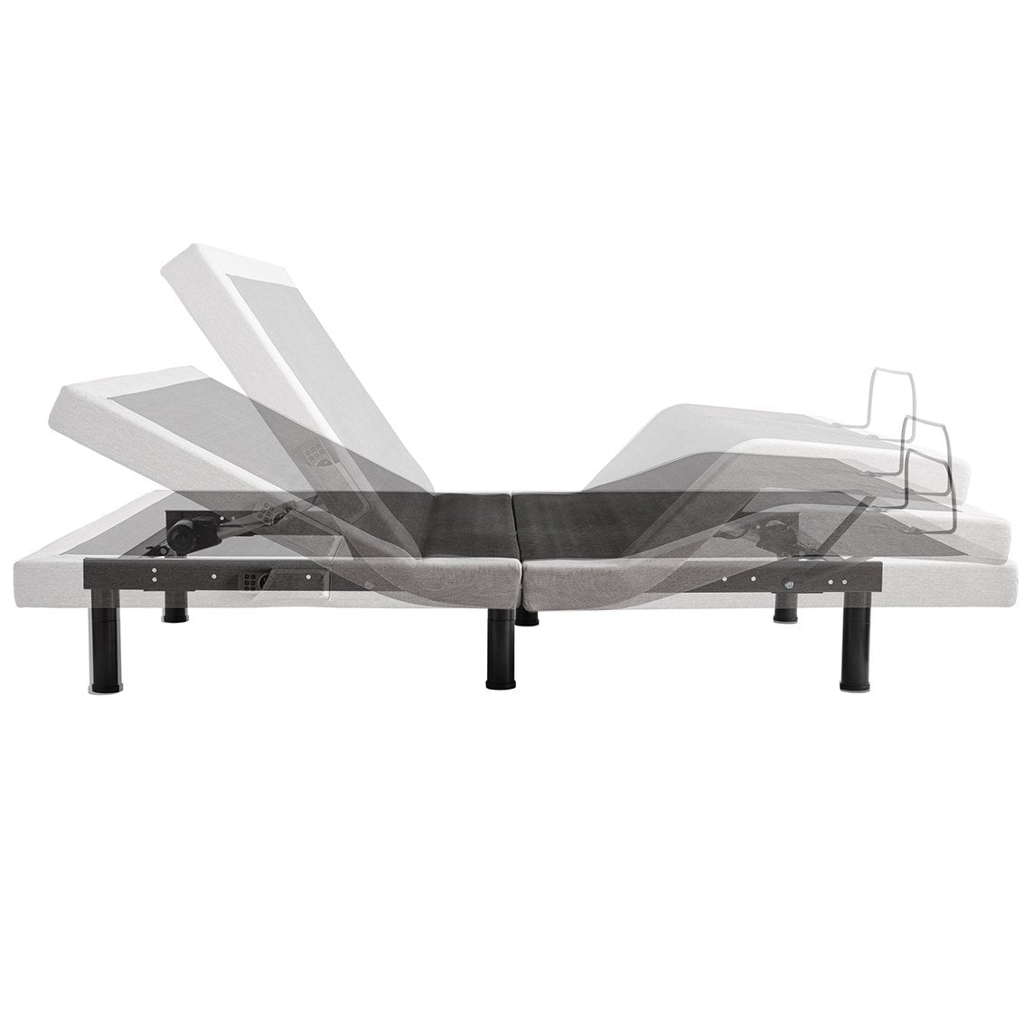 Malouf Structures™ M555 Smart Adjustable Bed Base – 5 Preset Positions including Zero Gravity, Advanced Vibrational Massage, and Bluetooth App Control - Floor Model - Prioka