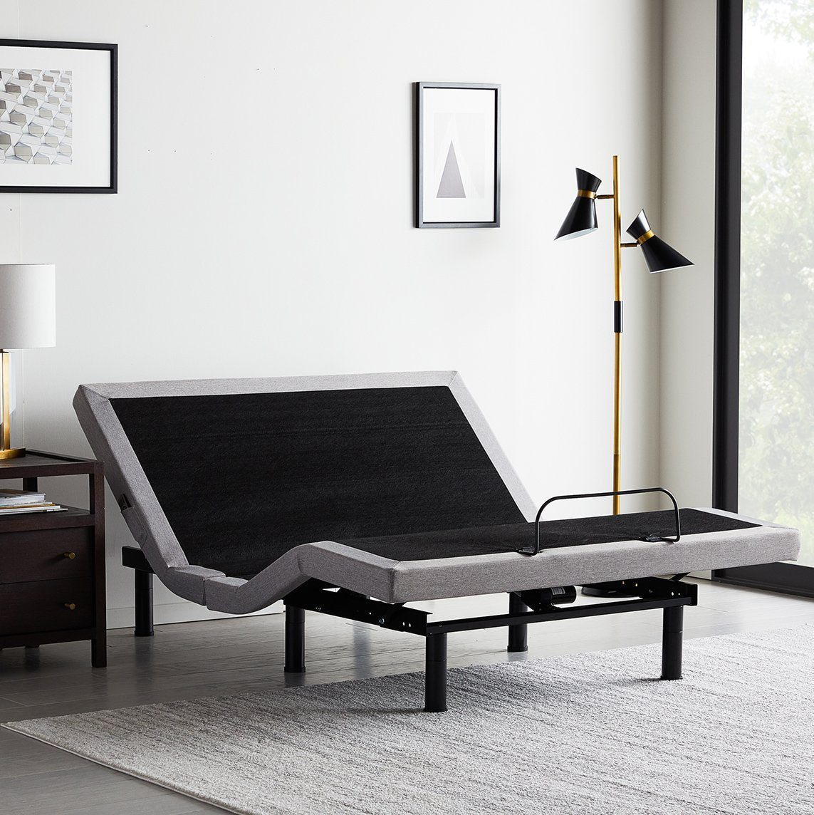 Malouf Structures™ M555 Smart Adjustable Bed Base – 5 Preset Positions including Zero Gravity, Advanced Vibrational Massage, and Bluetooth App Control - Floor Model - Prioka
